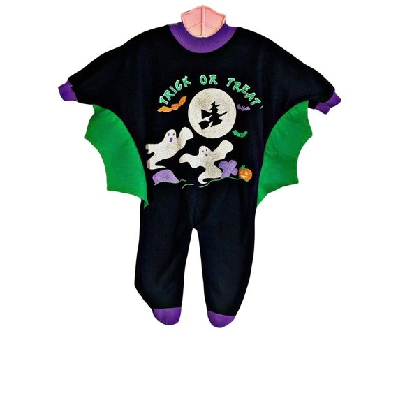 Vintage Rare Winged Halloween Ghost Witch Sleeper USA 0-3 Months - Picture 1 of 6